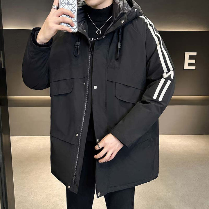 Herren modische Winterjacke mit praktischen Taschen und hohem Kragen Echoarchiv