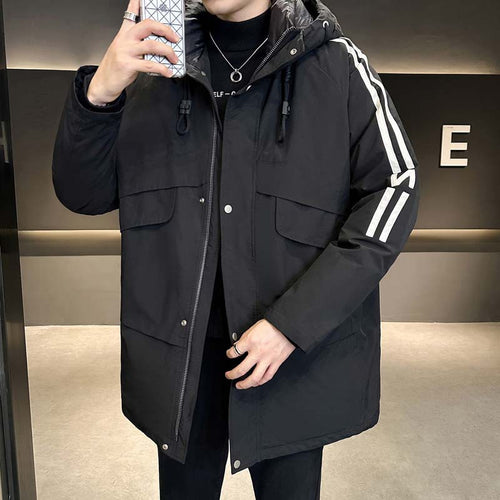 Herren modische Winterjacke mit praktischen Taschen und hohem Kragen Echoarchiv