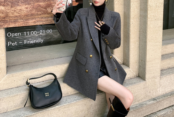 Damen Eleganter Wollmantel Echoarchiv
