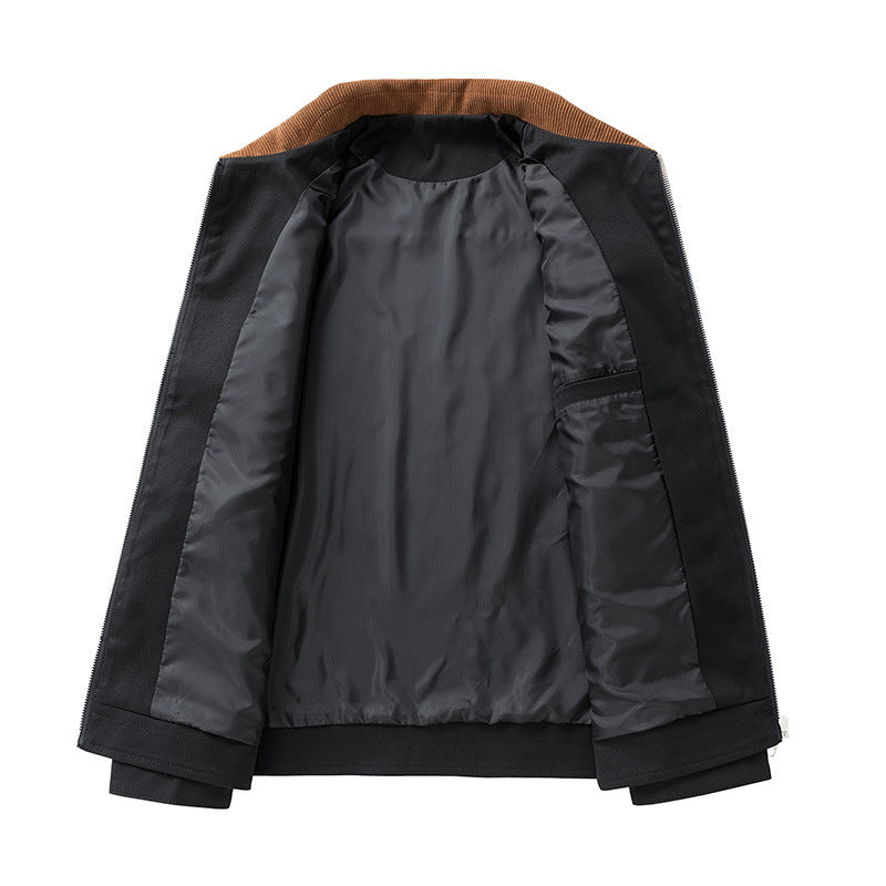 Herren Modische Übergangsjacke mit Cordkragen – Taviero
