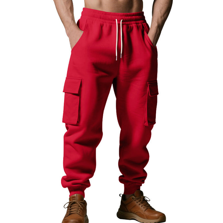 Herren Utility-Jogger mit Cargo-Taschen, Kordelzug und gerippten Bündchen – Bravaro
