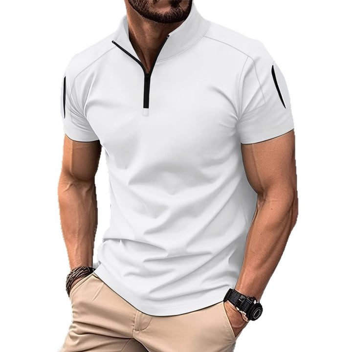 Herren Sportliches Kurzarm-Zip-Hemd Echoarchiv