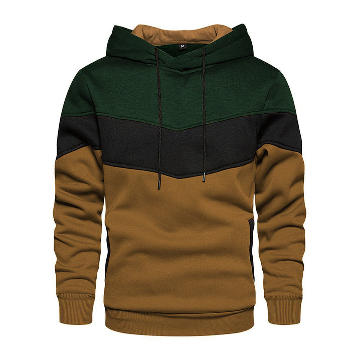 Herren modischer Kapuzenpullover mit geometrischem Farbdesign Echoarchiv