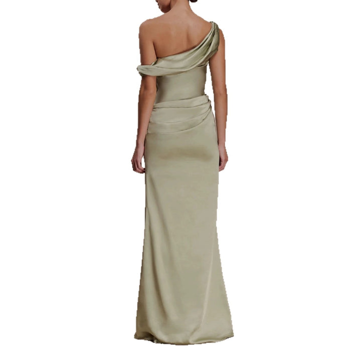 Damen Elegantes asymmetrisches Maxikleid mit raffinierter Drapierung Echo Archiv