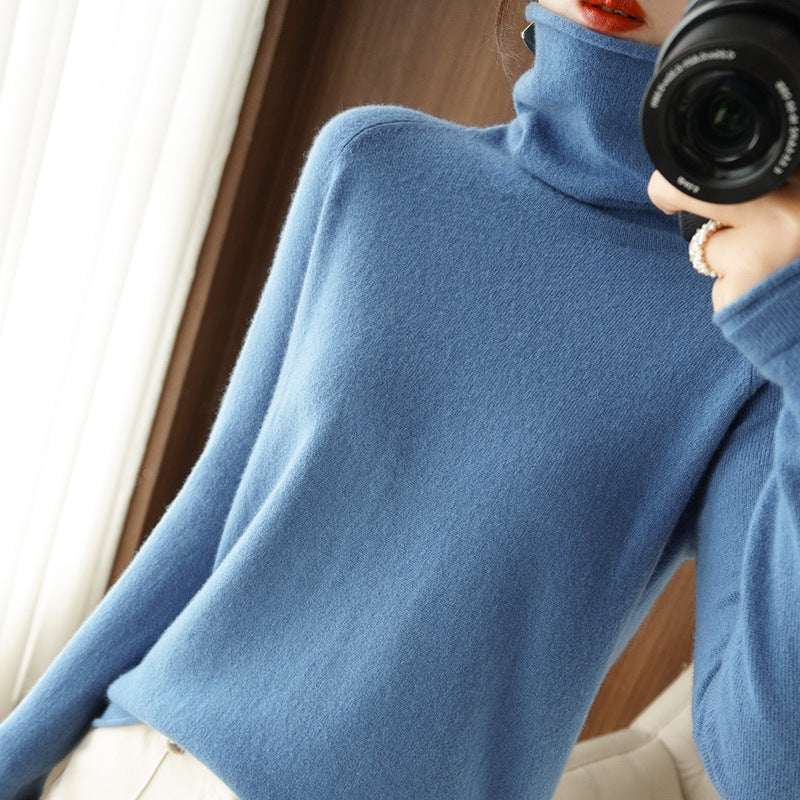Damen Weicher Rollkragenpullover aus Kaschmir‑Look mit Daumenloch und figurbetonter Silhouette Echoarchiv