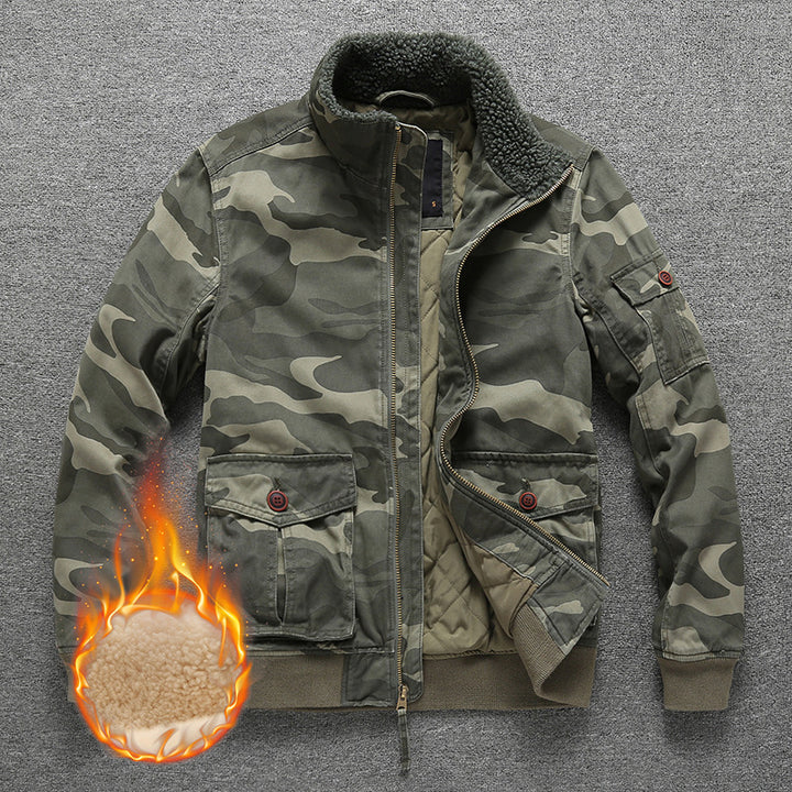 Herren Winter‑Bomberjacke im Field‑Stil mit Teddykragen, gesteppter Isolierung und Utility‑Taschen Echoarchiv