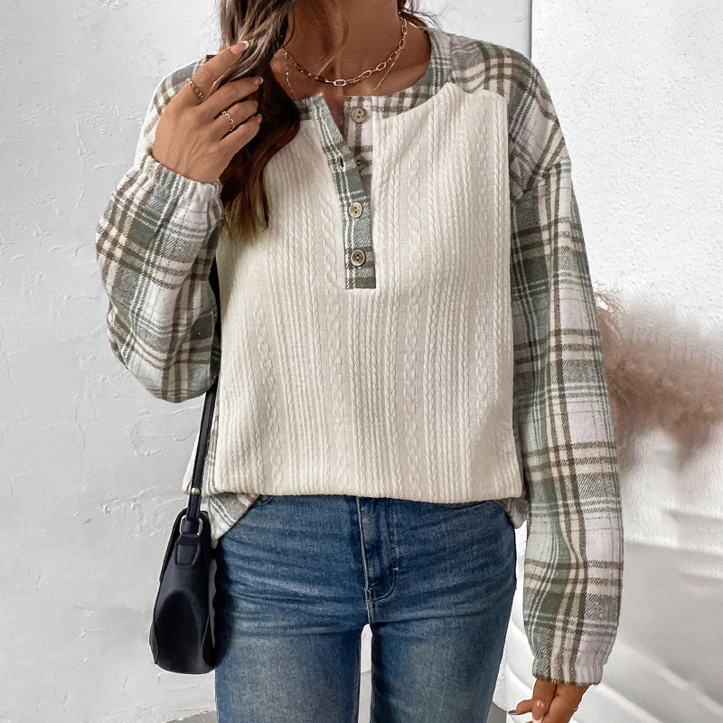 Damen Langarm Hemd mit Karo-Details Echo Archiv
