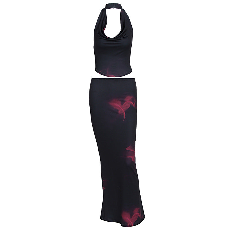 Damen elegantes Maxikleid mit schulterfreiem Design und fließendem Saum Echo Archiv