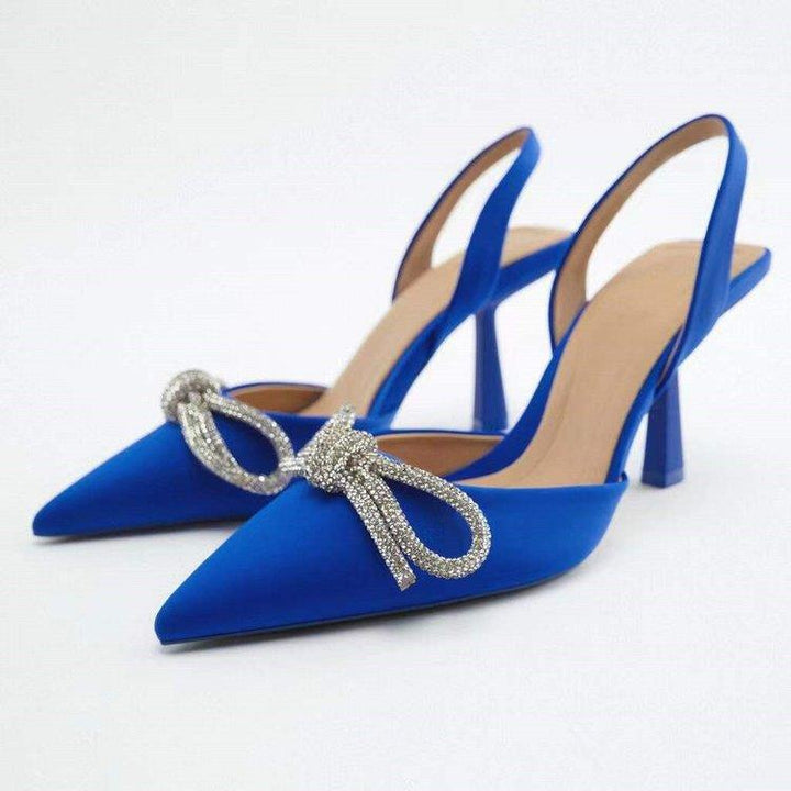Damen nan elegante Slingback-Pumps mit spitzer Zehenkappe und funkelnder Strassschleife Echo Archiv