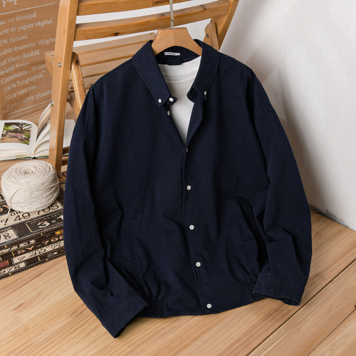 Herren Leichte Baumwoll-Utility-Jacke mit Knopfleiste und elastischem Saum Echoarchiv