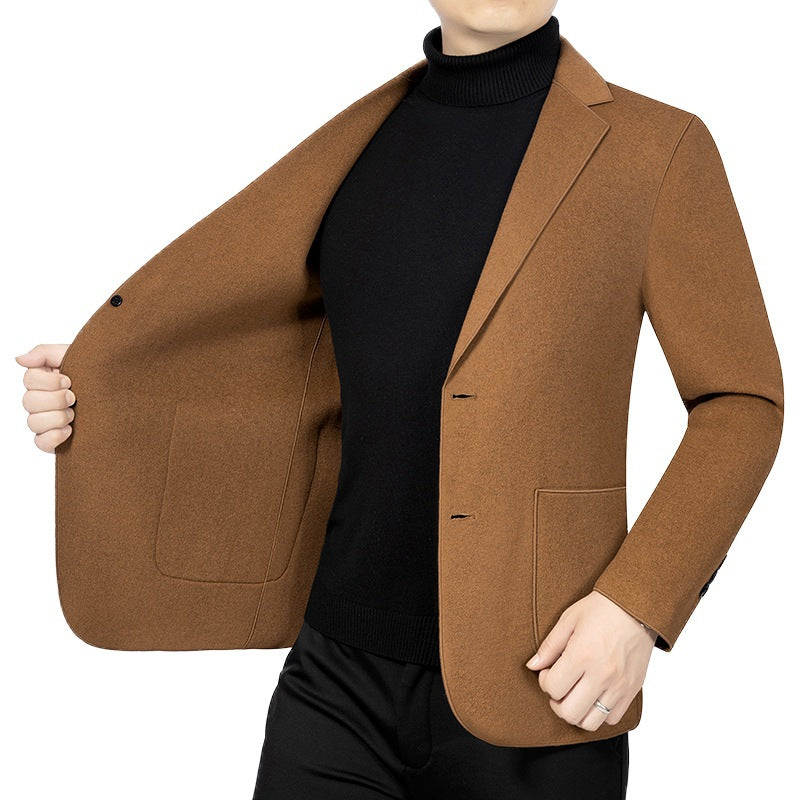 Herren Elegantes Slim-Fit Sakko aus Wolloptik mit aufgesetzten Außentaschen – Tianoro