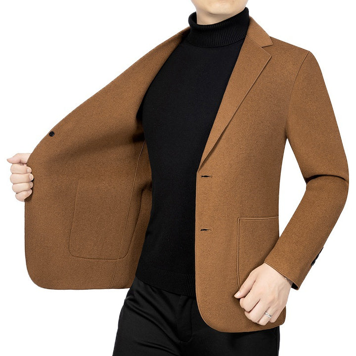 Herren Elegantes Slim-Fit Sakko aus Wolloptik mit aufgesetzten Außentaschen – Tianoro