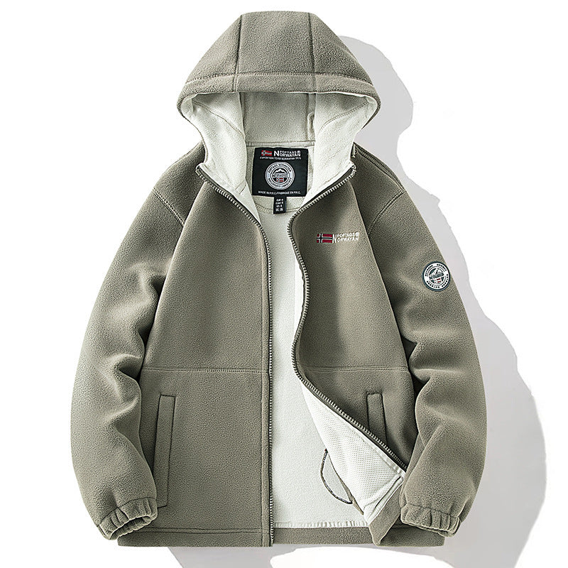Unisex Kapuzen-Fleecejacke mit wärmender Microfleece-Innenlage, durchgehendem Reißverschluss und elastischen Bündchen Echo Archiv
