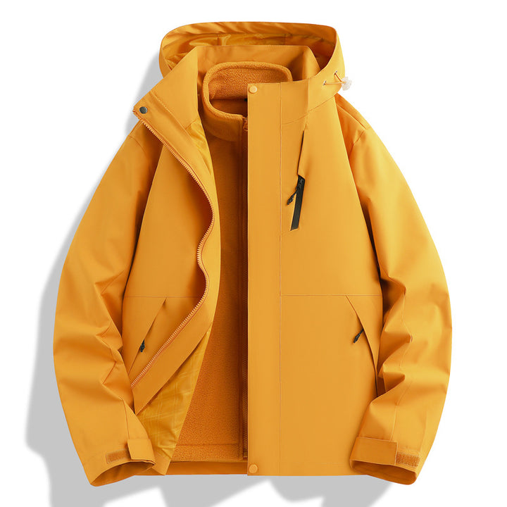 Herren Wetterfeste Outdoorjacke mit isolierendem Innenfutter und verstellbarem Kapuzenzug Echoarchiv