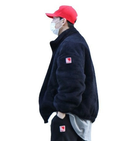 Herren kuschelige Teddyjacke mit hohem Kragen Echoarchiv