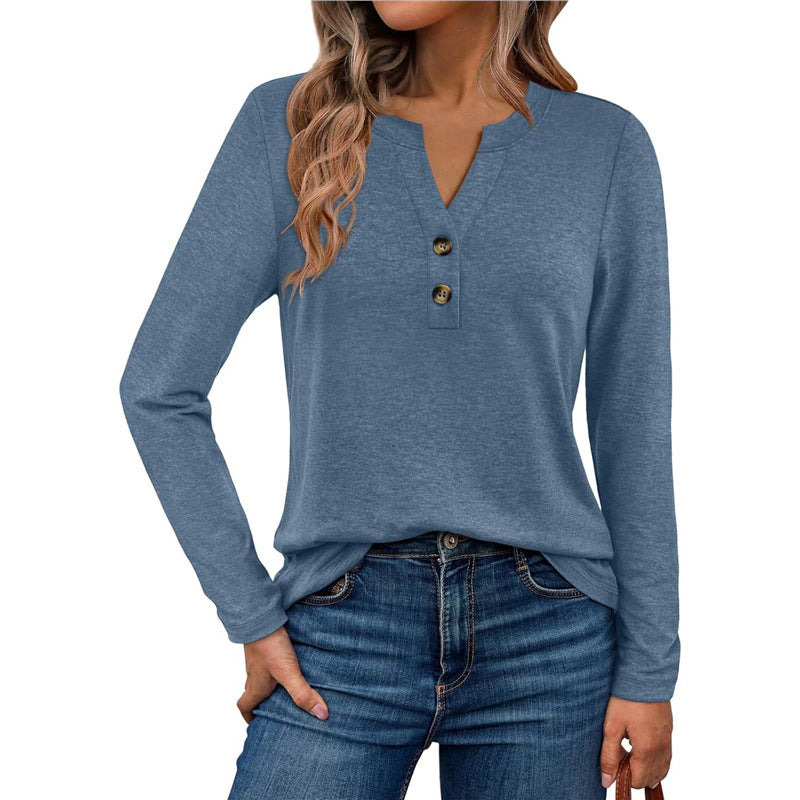 Damen Langarmshirt mit Knopfdetails Echoarchiv