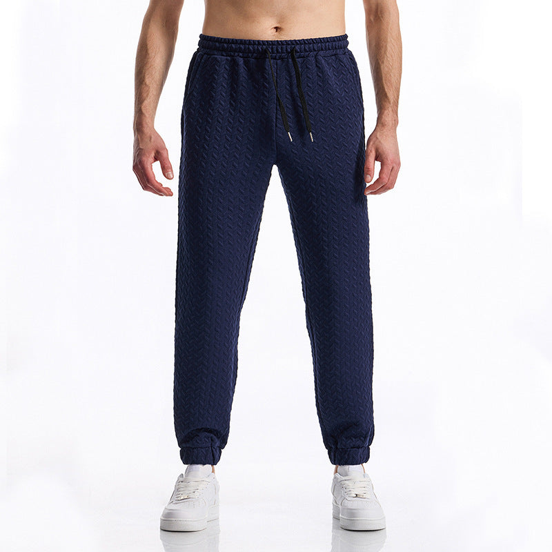Herren bequeme Freizeithose mit elastischem Bund und Strukturmuster Echoarchiv