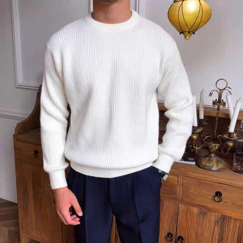 Herren Grobstrickpullover mit Rundhalsausschnitt – Norvane
