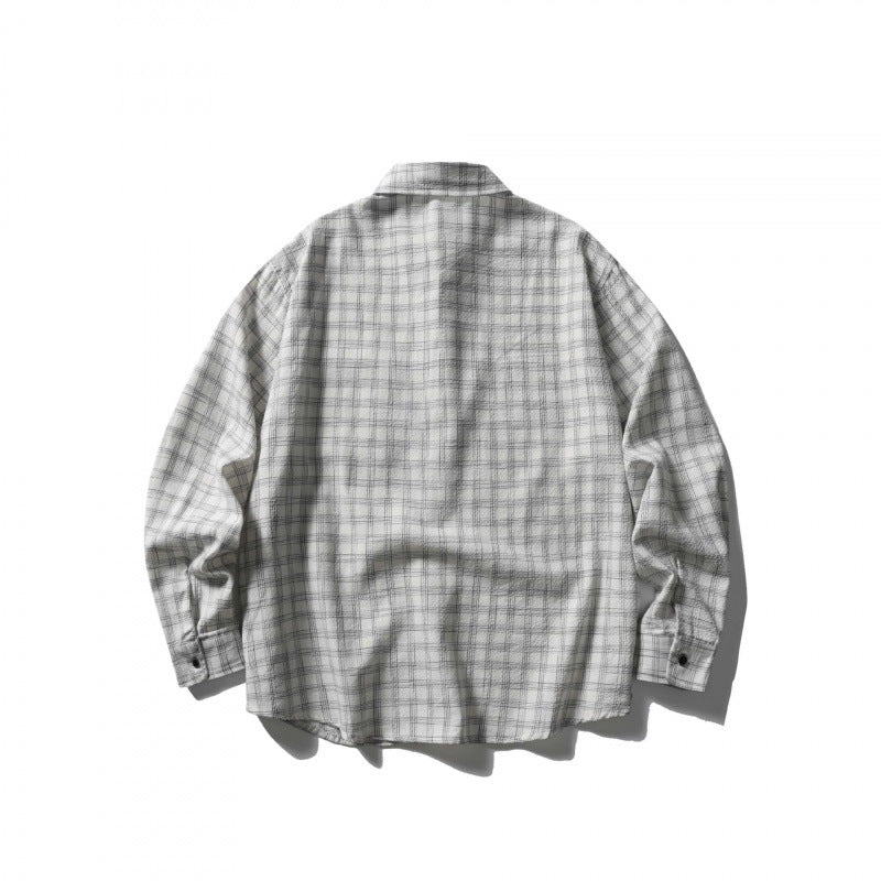 Unisex Oversize-Kastiges Karo-Hemd aus weichem Flanell mit aufgesetzter Brusttasche Echo Archiv