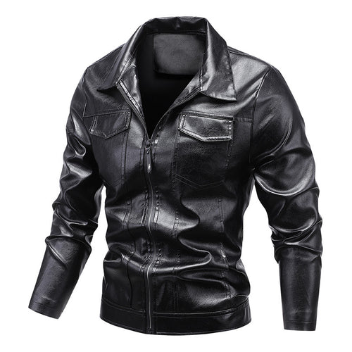 Herren Slim‑Fit Kunstleder‑Blouson im Retro‑Aviator‑Look mit Hemdkragen Echoarchiv