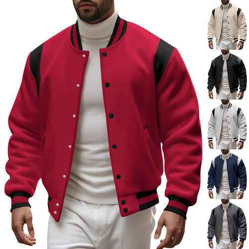 Herren lässige Collegejacke mit Kontrastdetails Echoarchiv