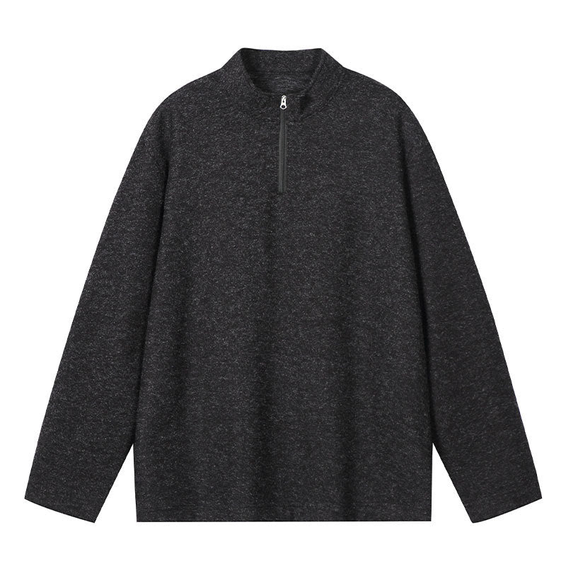 Herren Halbzip-Strickpullover mit Stehkragen und melierter Struktur Echo Archiv