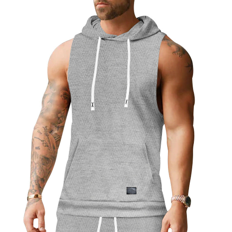 Unisex ärmelloses Kapuzenshirt mit Struktur Echoarchiv