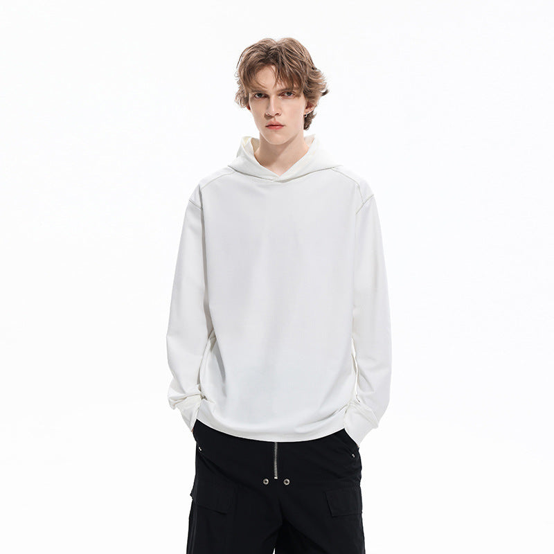 Herren Oversize-Kapuzenpullover aus schwerem Baumwolljersey mit Raglanärmeln und sichtbaren Kontrastnähten Echo Archiv