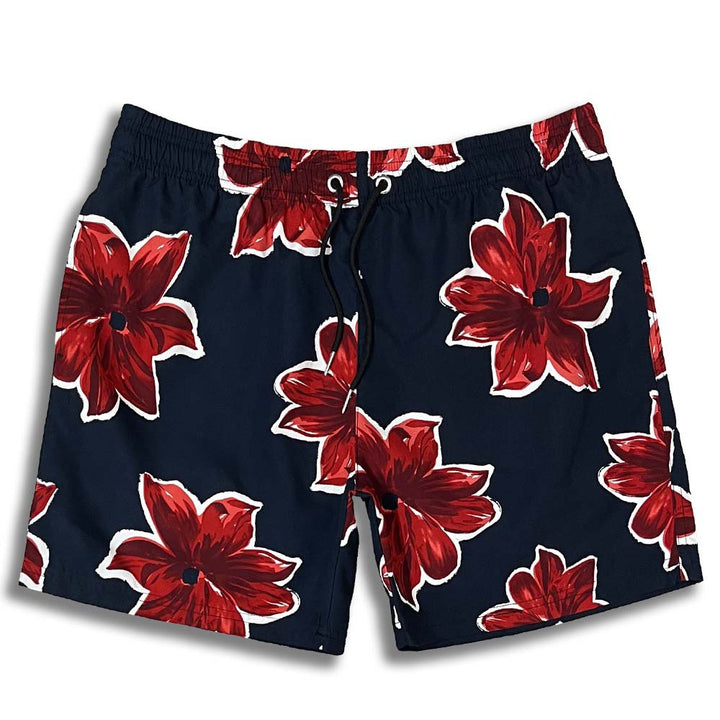 Herren Badeshorts mit hochwertigem Blumendesign und flexiblem Kordelzug Echoarchiv