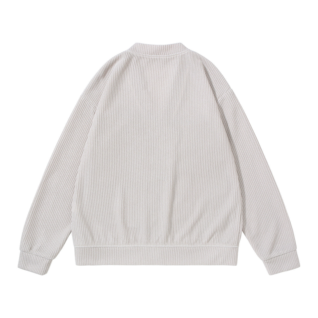 Unisex Strukturiertes Knopf-Cardigan mit V-Ausschnitt und aufgesetzten Taschen Echoarchiv