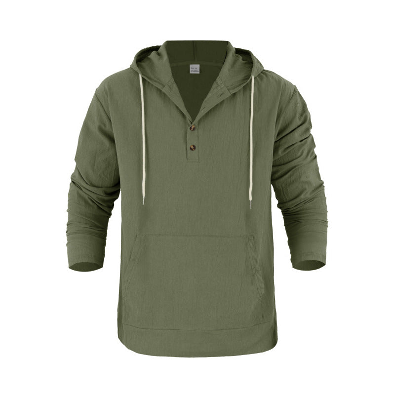 Herren Kapuzensweater mit Knopfleiste und praktischen Taschen Echoarchiv