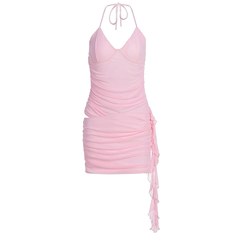 Damen Sexy Wickelkleid mit Rüschendetails und verstellbarem Träger Echo Archiv