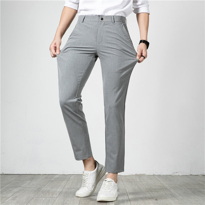 Herren Slim-Fit Stretch-Anzughose mit schmaler Knöchellänge Echoarchiv