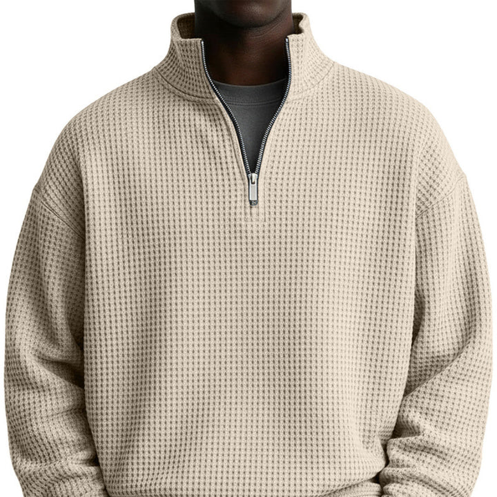 Herren Sportlicher Stehkragenpullover mit Reißverschluss Echoarchiv