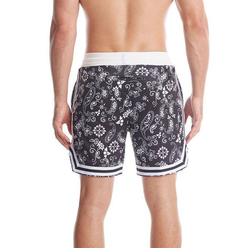 Herren Sportliche Badeshorts mit modischem Paisleymuster und elastischem Bund Echoarchiv