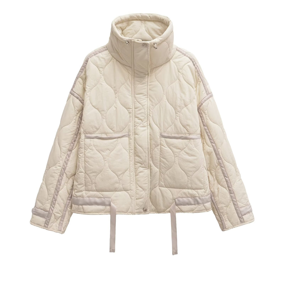 Damen 200+ gesteppte Cropped‑Kurzjacke mit hohem Stehkragen, Tunnelzug und aufgesetzten Taschen Echo Archiv