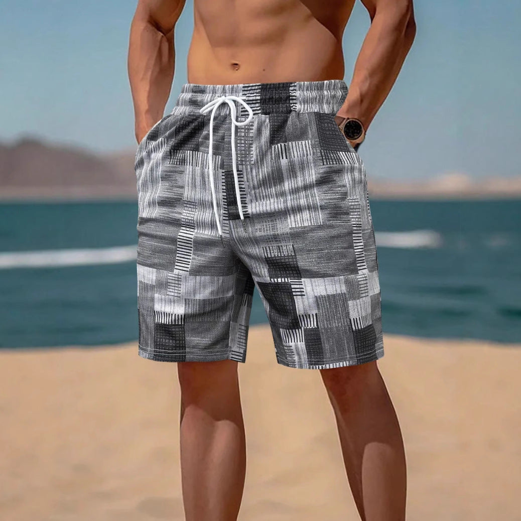 Herren stylische Bade-Shorts mit modernem Graphikmuster Echoarchiv