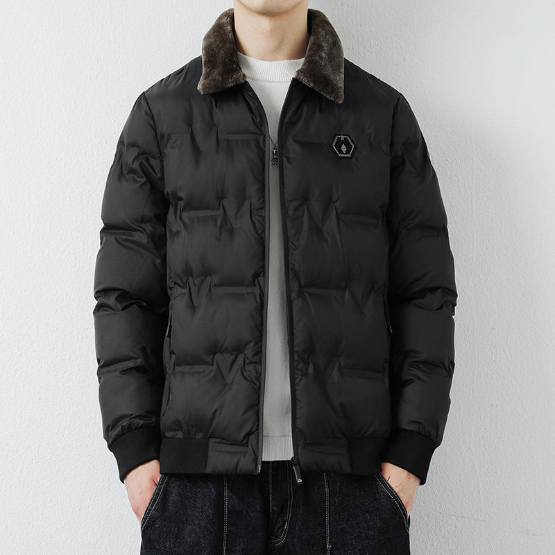 Herren Modische Steppjacke mit Kunstfellkragen Echo Archiv