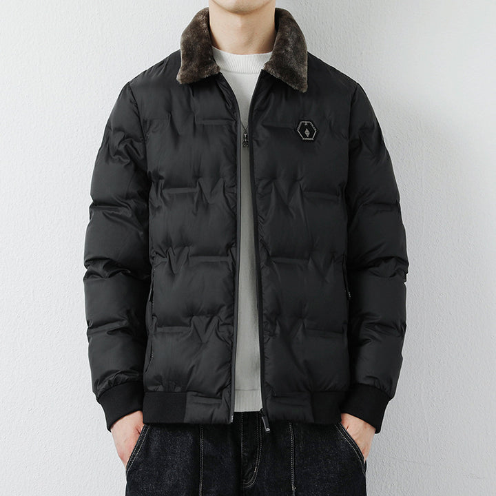 Herren Modische Steppjacke mit Kunstfellkragen Echo Archiv