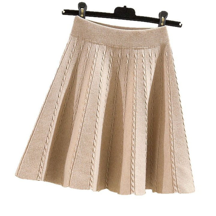Damen Plissierter Strickrock mit hohem Bund Echo Archiv