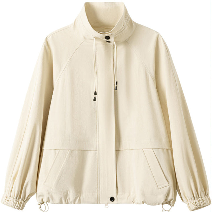Damen lässige Übergangsjacke mit hohem Kragen Echoarchiv