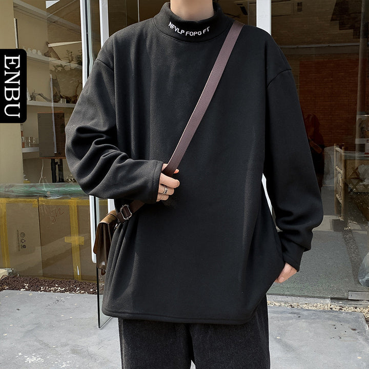 Herren Oversized Stehkragen-Sweatshirt aus Baumwoll-Mix mit Drop-Shoulder Echoarchiv