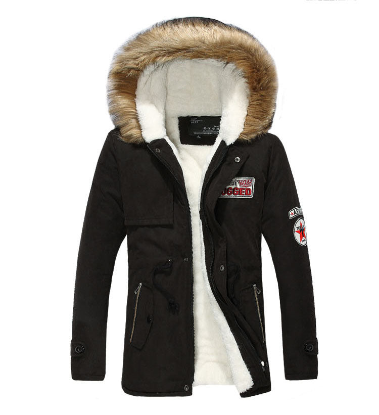 Herren stylische Winterjacke mit abnehmbarer Kapuze Echoarchiv