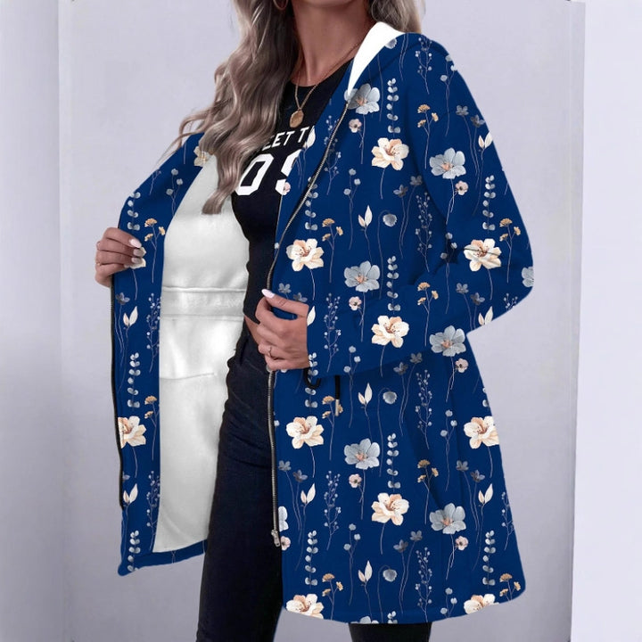 Damen Blumenprint Kapuzenparka mit wattierter Innenfütterung Echo Archiv