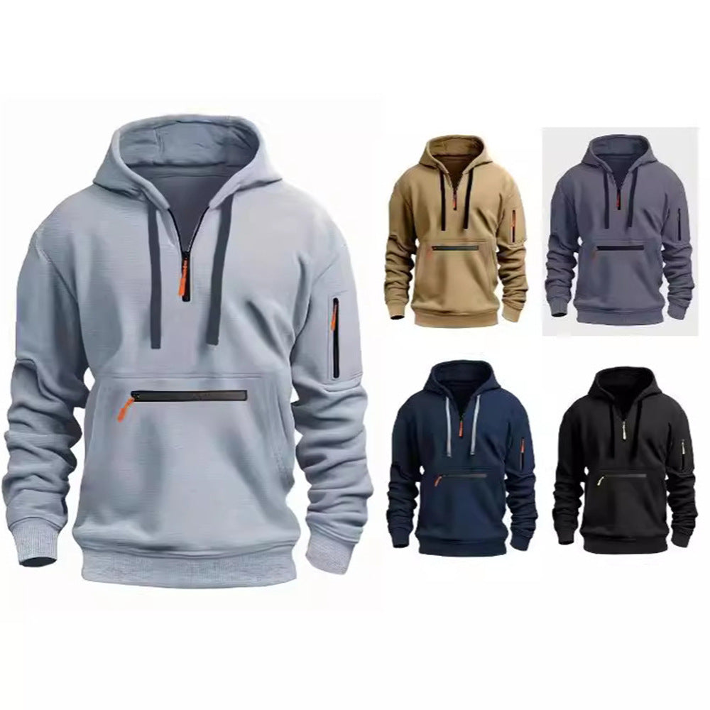 Herren Sportlicher Kapuzenpullover mit praktischen Reißverschlusstaschen Echoarchiv