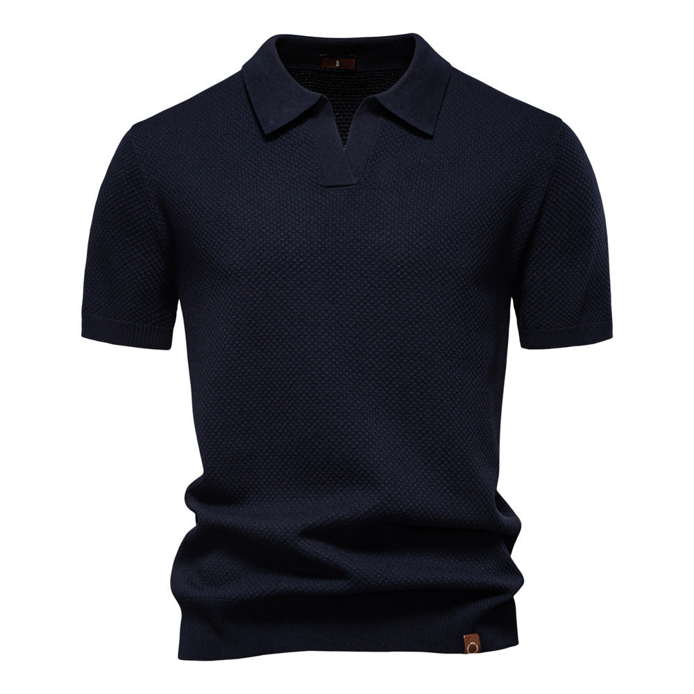 Herren Kurzärmliges Polo-Shirt mit strukturiertem Design Echoarchiv