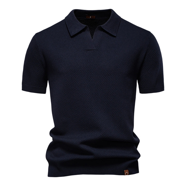 Herren Kurzärmliges Polo-Shirt mit strukturiertem Design Echoarchiv