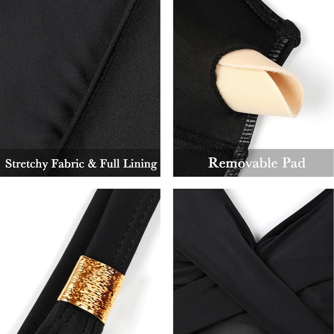 Damen Einteiler Badeanzug mit raffiniertem Mesh-Einsatz und elegantem Wickeldetail Echo Archiv