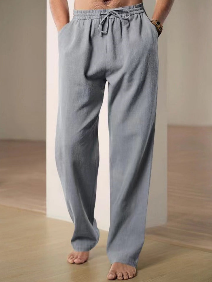 Herren Bequeme Leinenhose mit verstellbarem Bund Echoarchiv