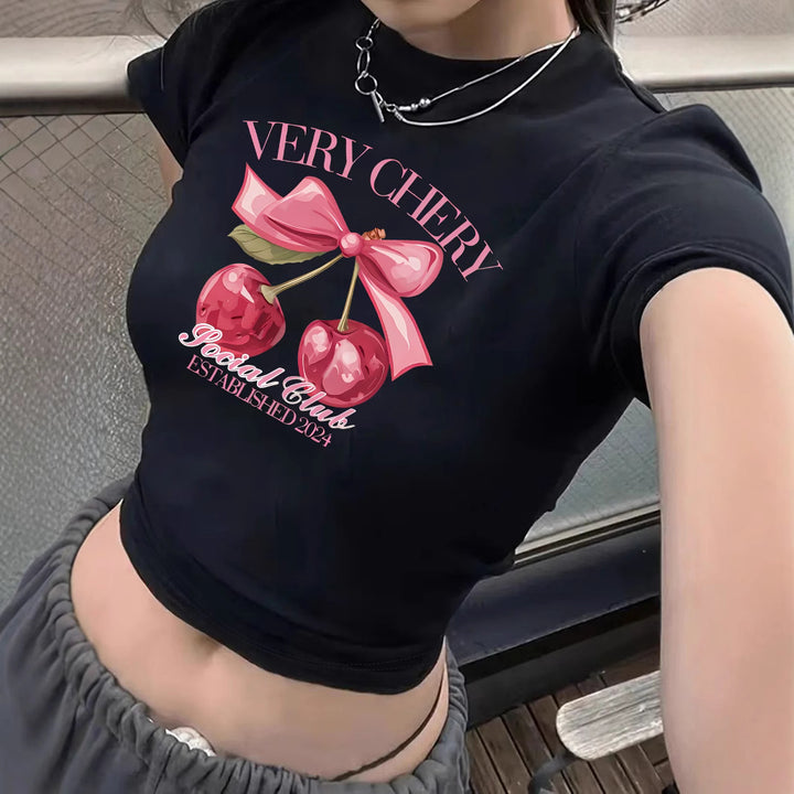 Damen Crop-T-Shirt mit inspirierendem Schriftzug Echo Archiv